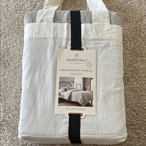 Hearth & Hand Linen Blend Duvet Cover Set - Jet Gray